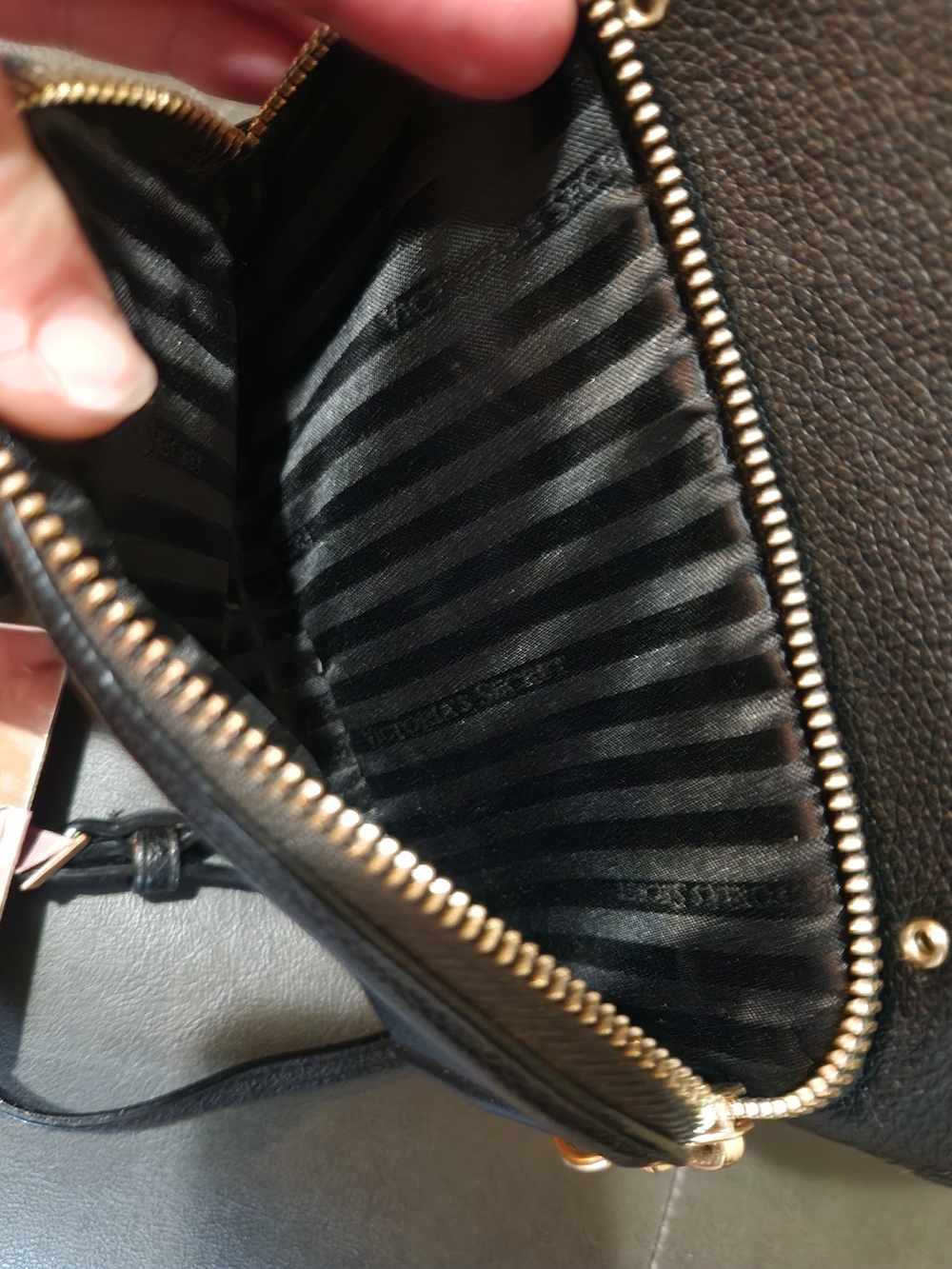 Victoria's Secret Black Mini Backpack with Gold Studs & Chain - Picture 8 of 13